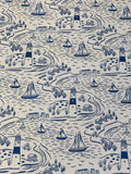 Blue Sailing Print fabric