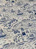 Blue Sailing Print fabric